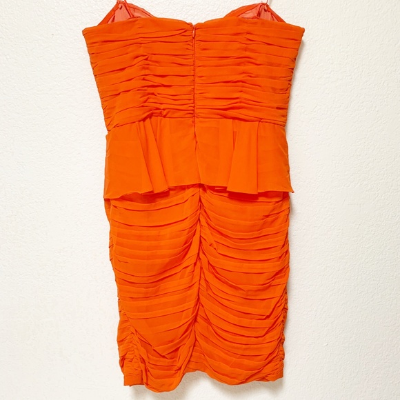 Jill Stewart | Strapless Ruched Silk Chiffon Dress - Picture 5 of 6